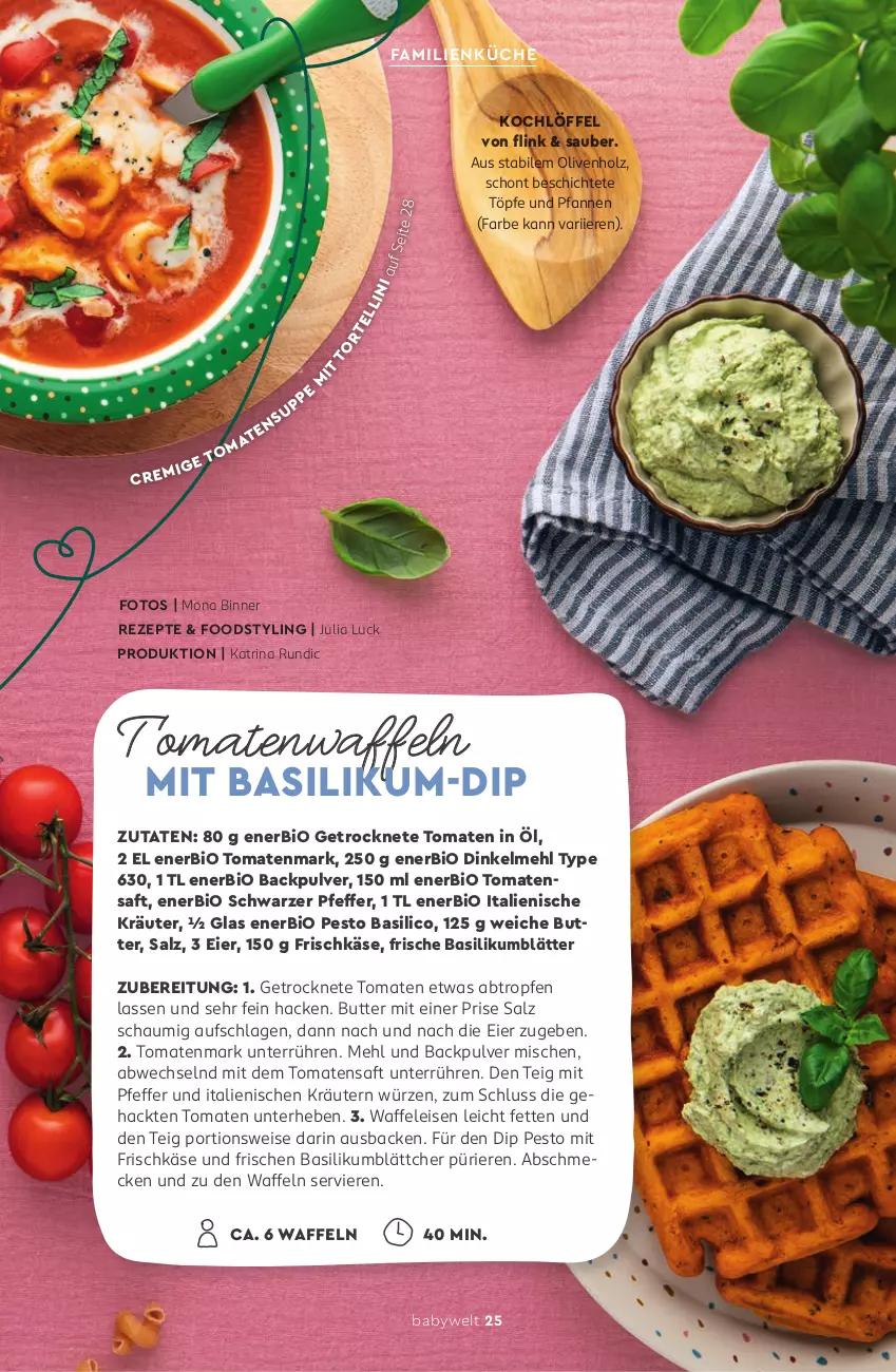 Aktueller Prospekt Rossmann - Prospekte - von 12.05 bis 06.07.2025 - strona 25 - produkty: basilico, basilikum, bio, butter, dinkelmehl, dip, eier, eis, frischkäse, Getrocknete Tomaten, Holz, Käse, Kochlöffel, kräuter, kräutern, küche, Löffel, mehl, olive, oliven, pesto, pfanne, pfannen, pfeffer, rezept, rezepte, saft, salz, Ti, tomate, tomaten, tomatenmark, Tomatensaft, und pfanne, usb, Waffeleisen, waffeln