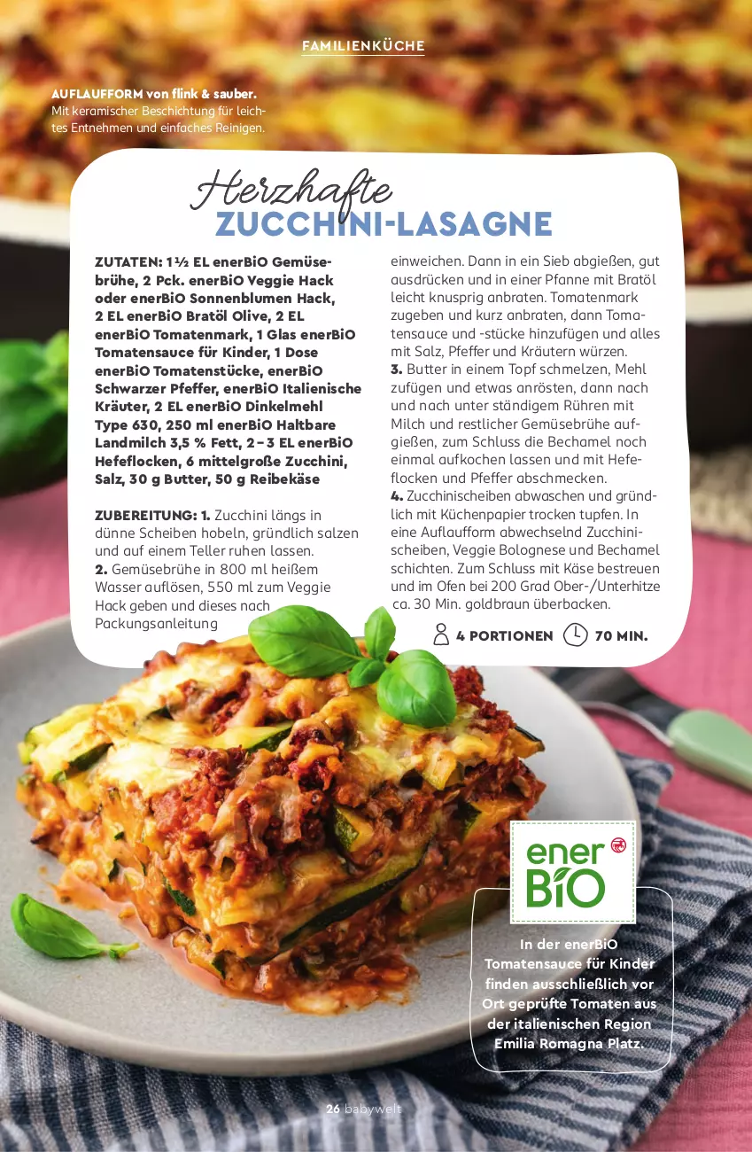 Aktueller Prospekt Rossmann - Prospekte - von 12.05 bis 06.07.2025 - strona 26 - produkty: bio, blume, blumen, bolognese, braten, braun, Brühe, butter, dinkelmehl, elle, Gemüsebrühe, Hefe, Käse, Kinder, kräuter, kräutern, küche, Küchen, landmilch, lasagne, LG, mehl, milch, Ofen, olive, papier, pfanne, pfeffer, Reibekäse, salz, sauce, sonnenblume, sonnenblumen, teller, Ti, tomate, tomaten, tomatenmark, tomatensauce, Tomatenstücke, topf, veggie, wasser, zucchini