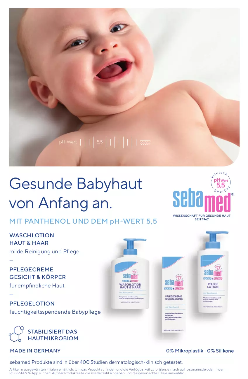 Aktueller Prospekt Rossmann - Prospekte - von 12.05 bis 06.07.2025 - strona 49 - produkty: asti, bio, creme, Germ, leitz, Lotion, Panthenol, Pflegecreme, Reinigung, sebamed, Ti, Waschlotion