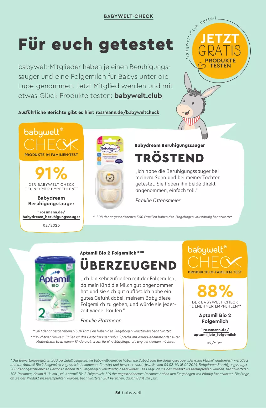 Aktueller Prospekt Rossmann - Prospekte - von 12.05 bis 06.07.2025 - strona 56 - produkty: babydream, beko, Beruhigungssauger, bio, eier, eis, erde, folgemilch, Kinder, LG, milch, rwe, Ti