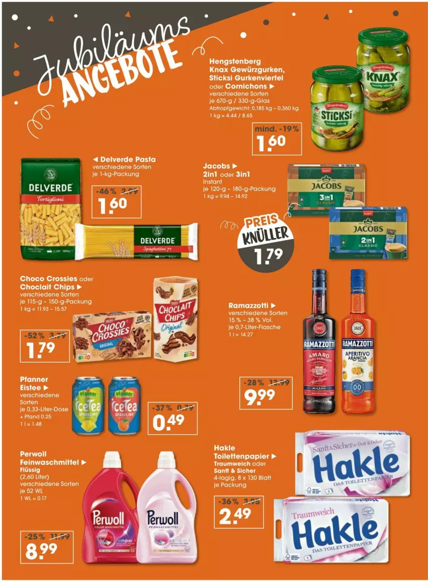 Aktueller Prospekt Vmarkt - Prospekte - von 18.09 bis 24.09.2025 - strona 3 - produkty: chips, choclait chips, choco crossies, crossies, eis, eistee, erde, feinwaschmittel, flasche, gewürz, Gewürzgurke, gewürzgurken, gurke, gurken, hakle, hakle toilettenpapier, hengstenberg, jacobs, papier, pasta, perwoll, pfanne, Pfanner, tee, toilettenpapier, waschmittel