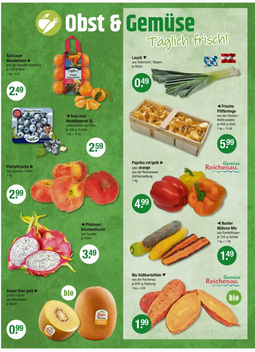 Aktueller Prospekt Vmarkt - Prospekte - von 18.09 bis 24.09.2025 - strona 8 - produkty: auer, bio, kartoffel, kartoffeln, korb, möhren, orange, paprika, paprika rot, Pfifferlinge, Schal, Schale, Süßkartoffeln