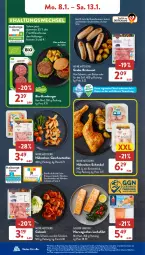 Gazetka promocyjna AldiSud - NÄCHSTE WOCHE - Gazetka - ważna od 13.01 do 13.01.2023 - strona 6 - produkty: aldi, alle artikel ohne dekoration, bio, braten, bratwurst, burger, dekoration, eis, filet, fleisch, geschnetzeltes, grill, grobe bratwurst, gsw, gulasch, hähnchen-schenkel, Hähnchengeschnetzeltes, hähnchenschenkel, hamburger, henkel, lachs, lachsfilet, pute, reis, rind, rwe, schenkel, schinken, schwein, Spezi, Ti, wein, wurst, Zelt, ZTE