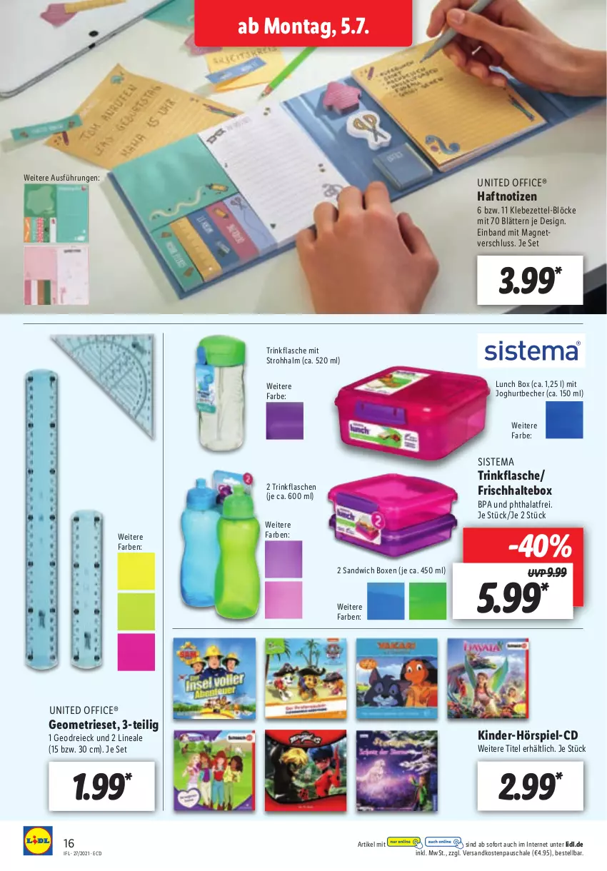 Aktueller Prospekt Lidl - Aktionsprospekt - von 05.07 bis 10.07.2021 - strona 16