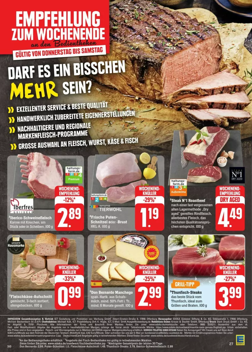 Aktueller Prospekt Edeka - Prospekte - von 31.08 bis 07.09.2024 - strona 31 - produkty: braten, deka, eis, elle, ente, fisch, fleisch, Germ, grill, ideal zum grillen, Käse, reis, rind, rindfleisch, steak, steaks, thunfisch, Ti, wurst