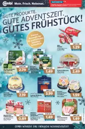 Gazetka promocyjna Combi - Prospekte - Gazetka - ważna od 24.12 do 24.12.2021 - strona 14 - produkty: angebot, angebote, antipasti, asti, auer, babybel, Bau, Bauer, Becher, bergader, bio, butter, eier, elle, ente, frischkäse, herta, Käse, käsescheiben, lachs, meersalz, Meersalzbutter, mini babybel, nuss, rügenwalder, salz, Schal, Schale, schinken, Schinkenspicker, Spezi, teller, Ti, tisch, Wild, wildlachs