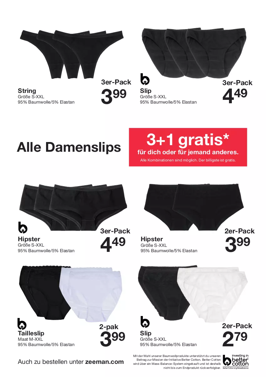 Aktueller Prospekt Zeeman - Prospekte - von 22.06 bis 05.07.2024 - strona 18 - produkty: Bau, baumwolle, bett, elle, LG, ring, slip, slips, String, Ti, wolle