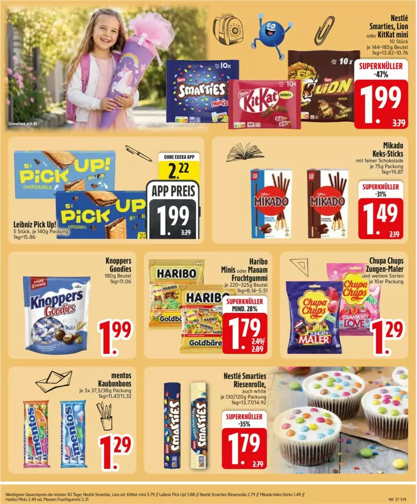 Aktueller Prospekt Edeka - Prospekte - von 07.09 bis 12.09.2026 - strona 21 - produkty: beutel, bonbons, chupa, chupa chups, deka, eis, frucht, fruchtgummi, haribo, keks, kitkat, knoppers, leibniz, lion, maoam, mentos, mikado, Pick Up!, reis, schoko, schokolade, smarties, Ti, ZTE