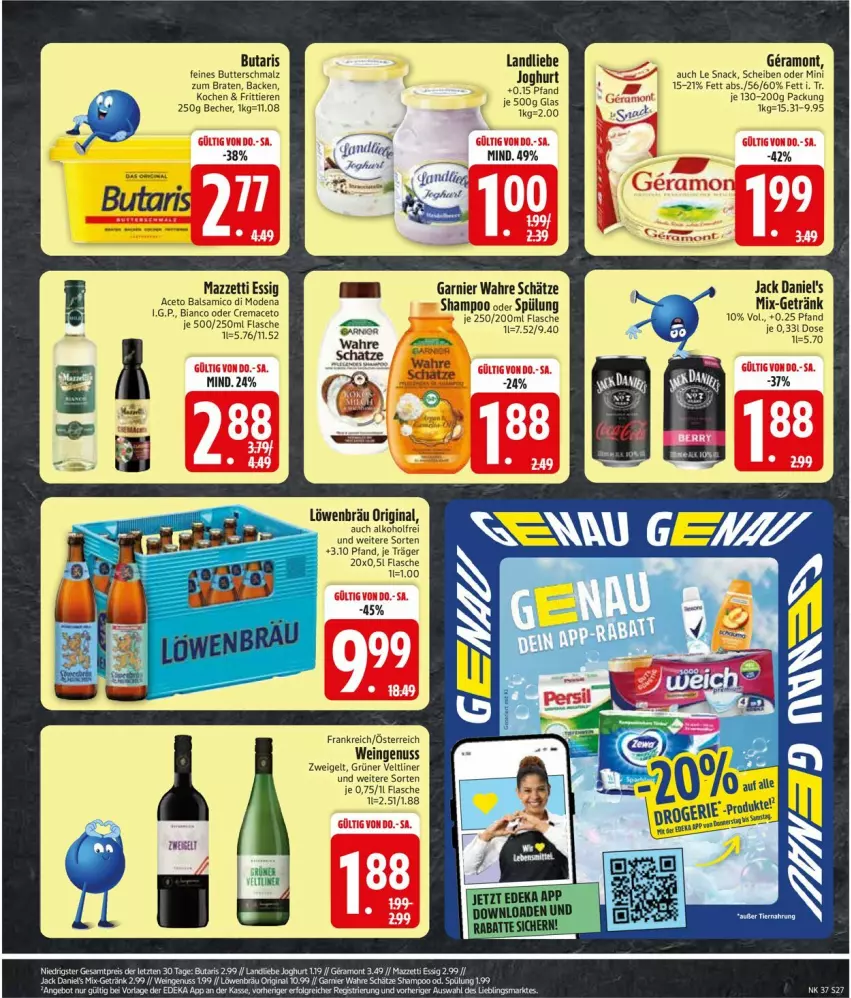 Aktueller Prospekt Edeka - Prospekte - von 07.09 bis 12.09.2026 - strona 31 - produkty: aceto, aceto balsamico, alkohol, balsam, balsamico, Becher, braten, butter, Butterschmalz, essig, flasche, garnier, getränk, gin, grüner veltliner, jack daniel, jack daniel's, joghur, joghurt, landliebe, landliebe joghurt, mac, malz, Mode, nuss, Schmalz, shampoo, shampoo oder spülung, snack, spülung, Ti, Tiere, Wahre Schätze, wein, Zweigelt