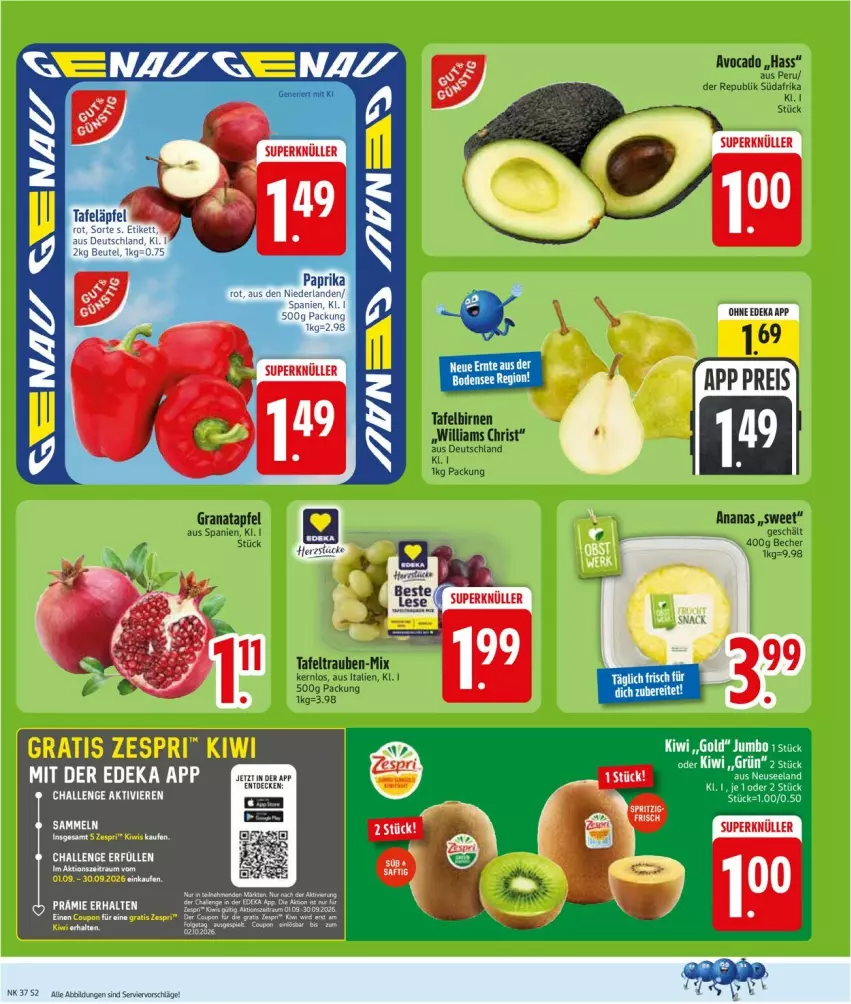 Aktueller Prospekt Edeka - Prospekte - von 07.09 bis 12.09.2026 - strona 4 - produkty: deka, eis, kiwi, paprika, reis, tee, Ti