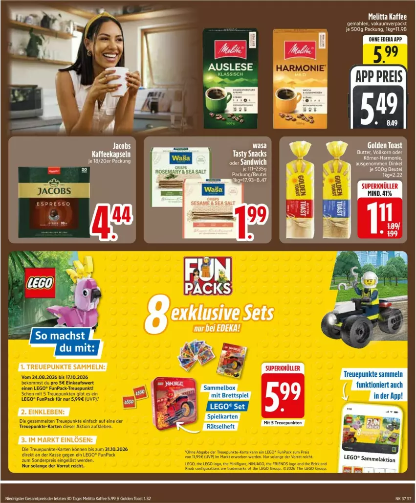 Aktueller Prospekt Edeka - Prospekte - von 07.09 bis 12.09.2026 - strona 9 - produkty: eis, ente, golden toast, kaffee, melitta, reis, toast, ZTE