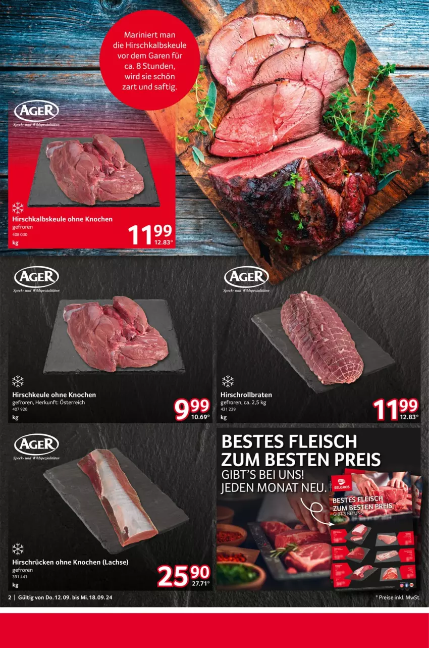 Aktueller Prospekt Selgros - Food - von 12.09 bis 18.09.2024 - strona 2 - produkty: braten, eis, fleisch, lachs, rollbraten, saft, Ti