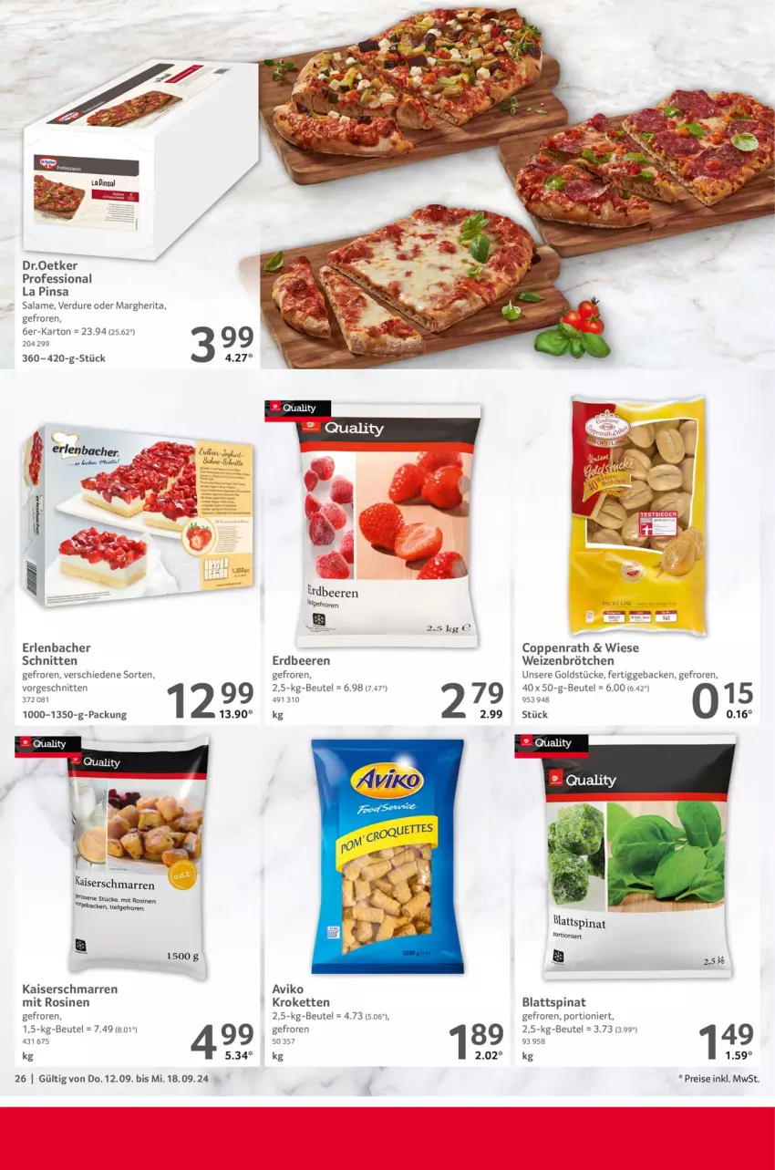 Aktueller Prospekt Selgros - Food - von 12.09 bis 18.09.2024 - strona 26 - produkty: beere, beeren, beutel, blattspinat, brötchen, coppenrath, eis, erdbeere, erdbeeren, erde, geback, Goldstücke, Kaiser, Kette, Kroketten, margherita, reis, sahne, schnitten, spinat, Ti, weizenbrötchen