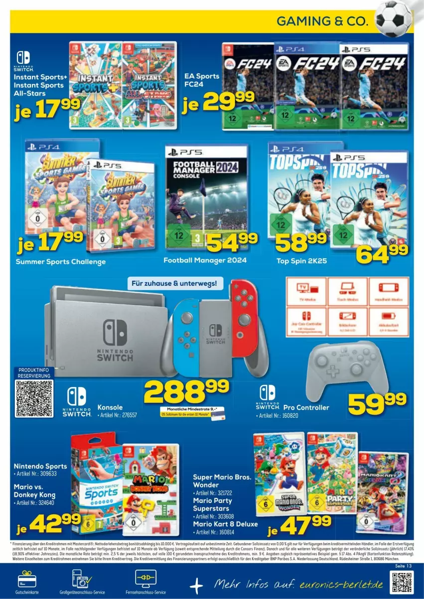 Aktueller Prospekt Euronics - Prospekte - von 14.05 bis 19.05.2024 - strona 13 - produkty: ball, buch, eimer, eis, elle, gutschein, LG, nintendo, rel, Sport, tee, Ti