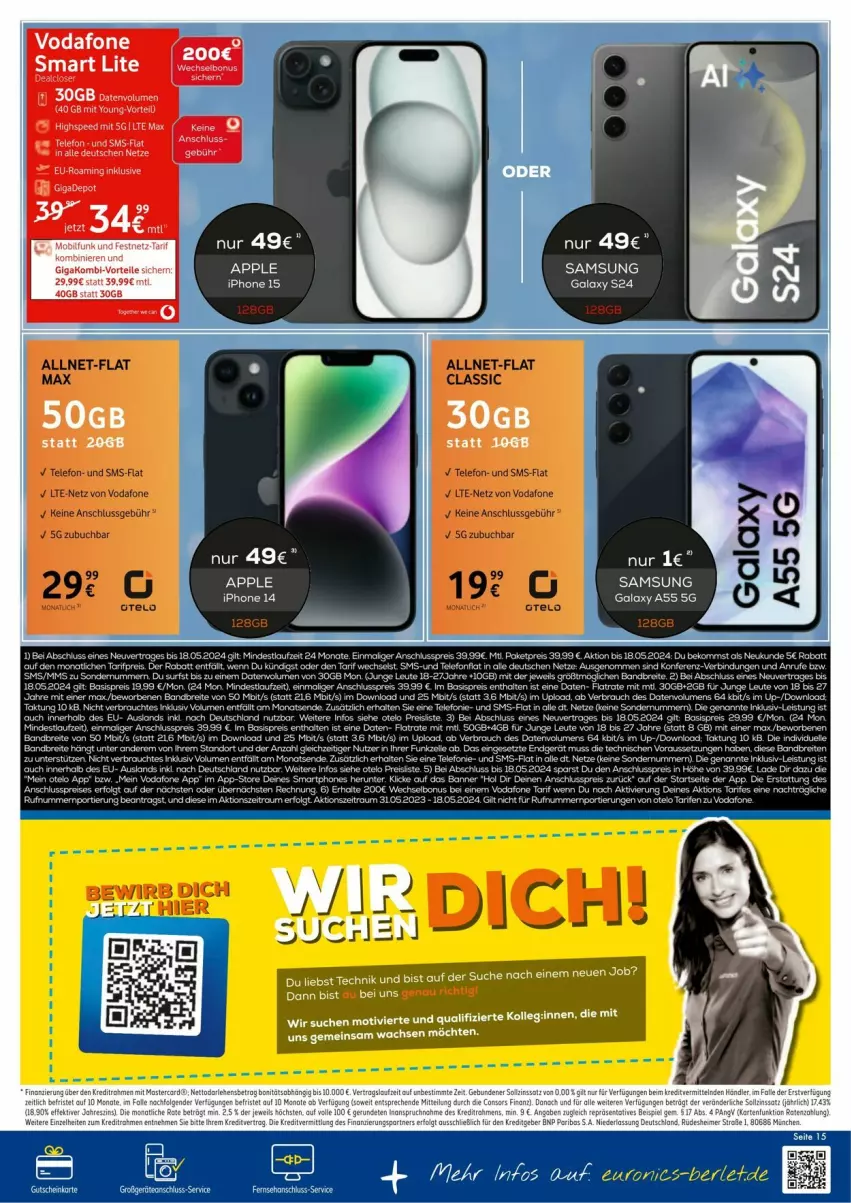 Aktueller Prospekt Euronics - Prospekte - von 14.05 bis 19.05.2024 - strona 15 - produkty: Apple, beko, bett, Brei, eis, ente, Kette, LG, Rauch, reis, Samsung, tee, Ti, vodafone, ZTE