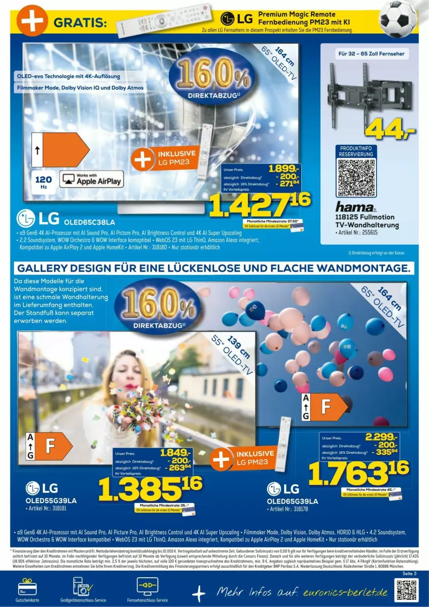 Aktueller Prospekt Euronics - Prospekte - von 14.05 bis 19.05.2024 - strona 5 - produkty: alexa, amazon alexa, Apple, eimer, eis, elle, fernseher, gutschein, leds, LG, Mode, Ti, wandhalterung