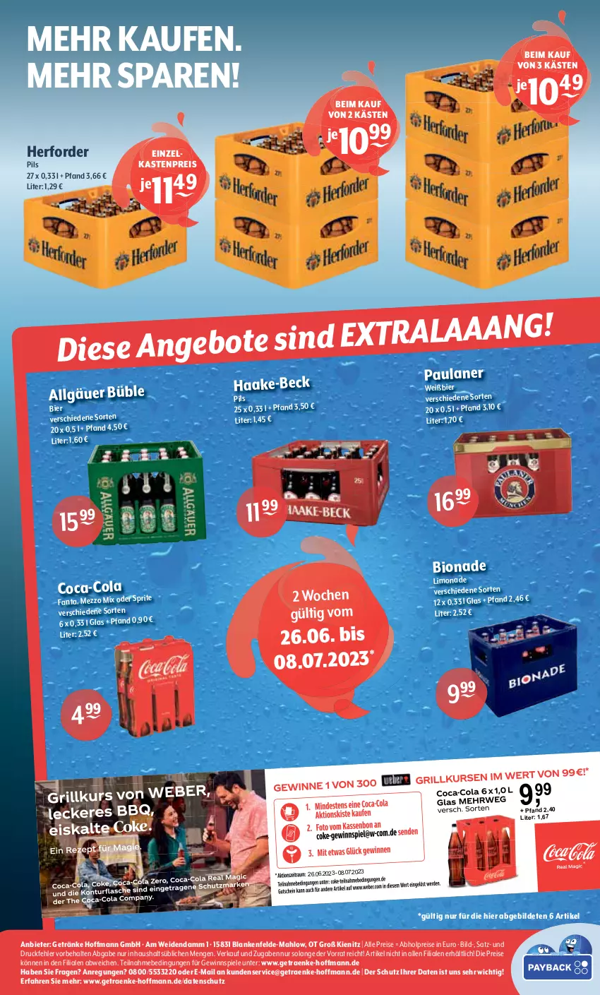 Aktueller Prospekt Getraenke Hoffmann - Prospekte - von 26.06 bis 01.07.2023 - strona 8 - produkty: abholpreise, bier, bio, bionade, eis, fanta, getränk, getränke, gewinnspiel, LG, limo, limonade, oder sprite, Paula, pils, reis, Spiele, sprite, Ti