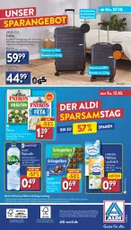 Gazetka promocyjna Aldi Nord - Von Montag - Gazetka - ważna od 12.10 do 12.10.2024 - strona 37 - produkty: aldi, Alwa, angebot, auto, Bona, eis, elle, feta, flasche, gin, hirtenkäse, Käse, kleid, kleider, landliebe, landmilch, magazin, milch, mineralwasser, natur, natürliches mineralwasser, papier, patros, reis, reisetrolley, rel, Ria, rum, schogetten, Tasche, taschen, telefon, Teleskop, teller, Ti, trolley, volvic, wasser, ZTE