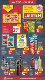 Gazetka promocyjna Aldi Nord - Von Montag - Gazetka - ważna od 12.10 do 12.10.2024 - strona 8 - produkty: aldi, alkohol, angebot, angebote, beutel, drink, eis, eistee, elle, flakes, flasche, funny-frisch, gin, kartoffel, kokos, Kugel, mandel, mandeln, milch, pom-bär, pralinen, pringles, reis, ring, rum, schoko, schokolade, snack, tee, teller, Ti, tuc, vollmilch