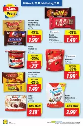 Gazetka promocyjna Lidl - Aktionsprospekt - Gazetka - ważna od 01.01 do 01.01.2022 - strona 44 - produkty: bounty, elle, ferrero, Kinder, kinder country, kitkat, lion, malteser, mars, milky way, ndk, nestlé, nutella, Schal, Schale, schoko, schoko-bons, snickers, teller, Ti, twix