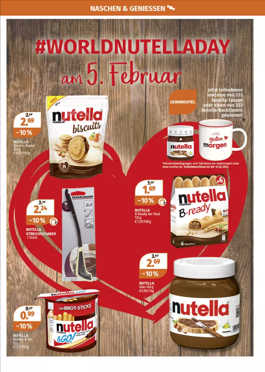 Aktueller Prospekt Mueller - Müller Prospekt - von 31.01 bis 05.02.2022 - strona 17 - produkty: beutel, elle, gewinnspiel, nutella, Ti, timer