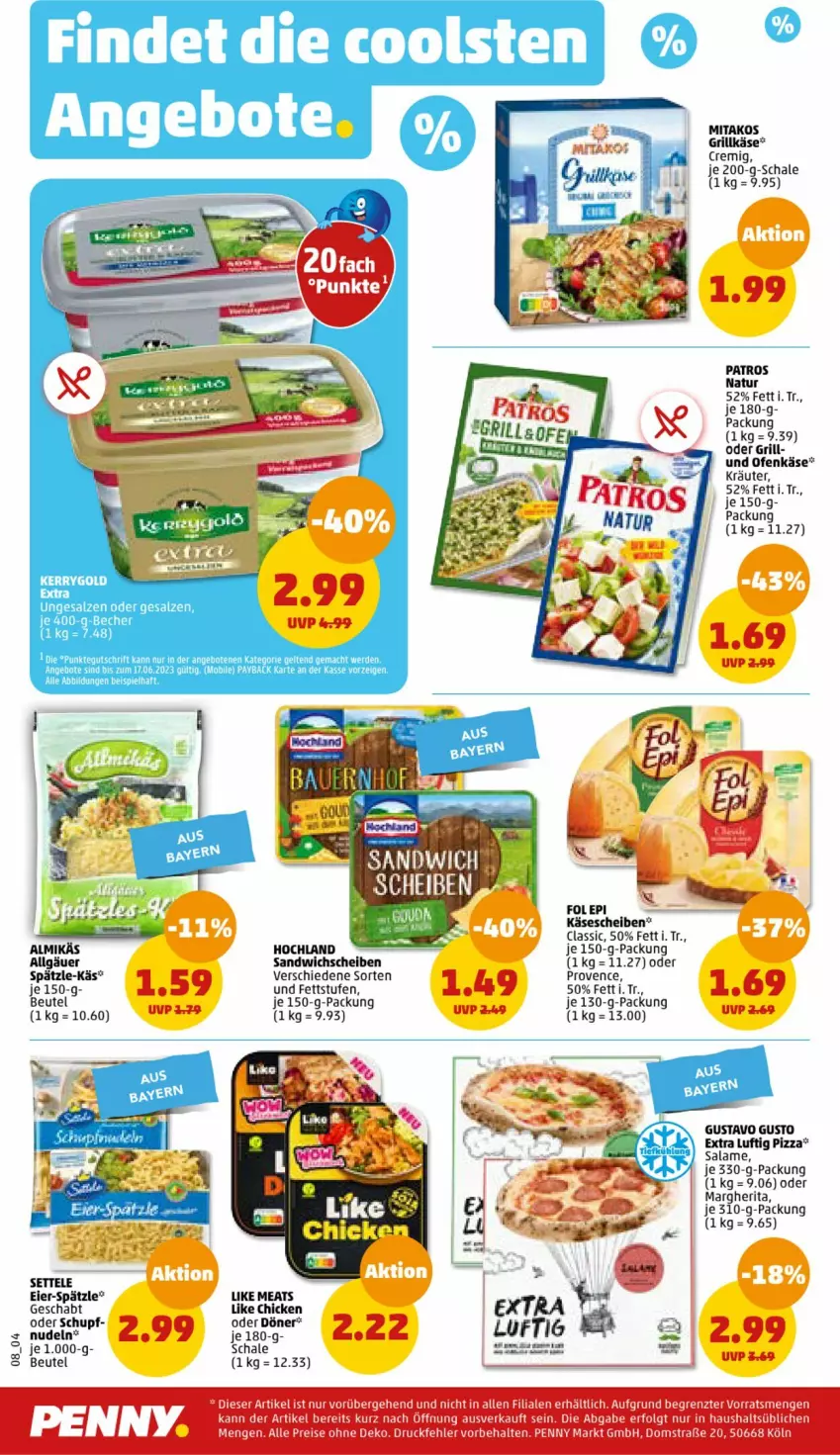 Aktueller Prospekt Penny - Prospekte - von 12.06 bis 17.06.2023 - strona 8 - produkty: beutel, eier, eis, grill, Grillkäse, hochland, Käse, käsescheiben, kräuter, LG, Like Meat, margherita, natur, Ofen, Ofenkäse, patros, pizza, reis, sandwich, Schal, Schale, Ti, ZTE