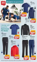 Gazetka promocyjna Rewe - Prospekte - Gazetka - ważna od 06.02 do 06.02.2022 - strona 28 - produkty: Adidas, aktionspreis, alle artikel ohne dekoration, Bau, baumwolle, dekoration, eis, herren-t-shirt, hose, Jacke, Kinder, Kinder-T-Shirt, Mode, reis, shirt, Sport, Sweathose, Sweatshirt, T-Shirt, Ti, Trainingshose, wolle