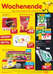 Gazetka promocyjna Netto Marken-Discount - Filial-Angebote - Gazetka - ważna od 30.07 do 30.07.2022 - strona 31 - produkty: angebot, ariel, ariel waschmittel, bestpreis, bügel, Bügeleisen, chips, crunchips, dampfbügeleisen, Dr. Oetker, eis, elle, kaffee, katzennahrung, lätta, lorenz, lorenz crunchips, marmorette, Paula, reis, senseo, sheba, Ti, tisch, usb, waschmittel, whiskas, ZTE