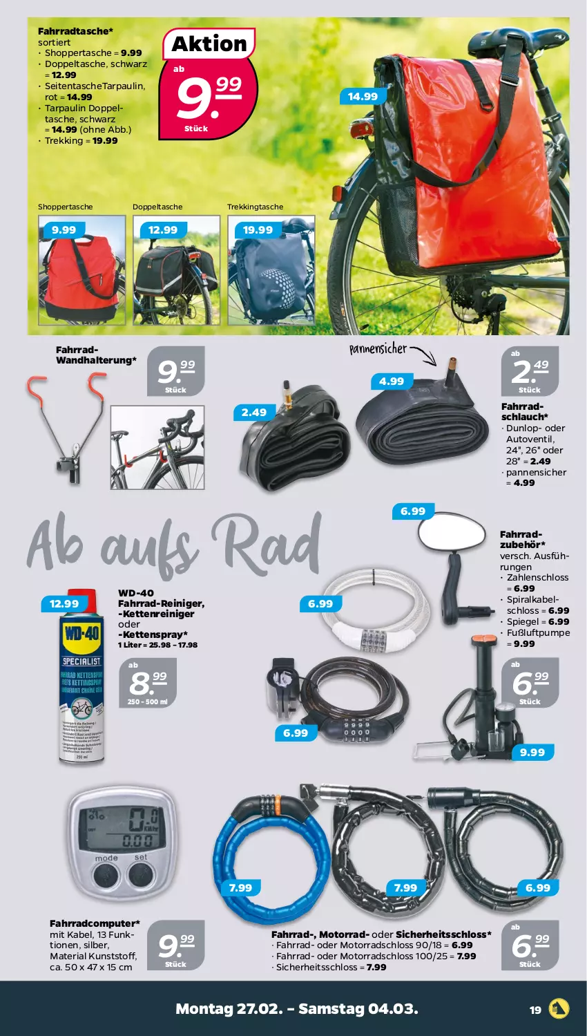 Aktueller Prospekt Netto - Woche 9 - von 27.02 bis 04.03.2023 - strona 19 - produkty: auto, computer, dunlop, Fahrrad, Fahrradtasche, Kette, pute, reiniger, Ria, schlauch, spiegel, Tasche, Ti, wandhalterung