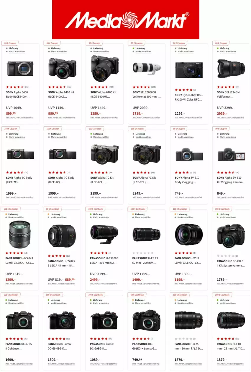 Aktueller Prospekt Media Markt - Prospekte - von 14.06 bis 21.06.2022 - strona 3 - produkty: body, coupon, eis, gin, kamera, Leica, lumix, ndk, panasonic, sony, systemkamera