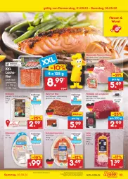 Gazetka promocyjna Netto Marken-Discount - Filial-Angebote - Gazetka - ważna od 03.09 do 03.09.2022 - strona 33 - produkty: angebot, aqua, bestpreis, bratwurst, eis, filet, filets, fleisch, fleischwurst, für grill und pfanne, gewürz, grill, grill und pfanne, jungbullen, kasseler, kotelett, lachs, lachsfilet, leberwurst, pfanne, Rauch, reis, schinken, schinkenfleischwurst, schwein, steak, Ti, tisch, und pfanne, wein, wurst, ZTE