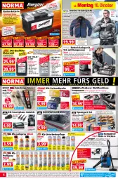 Gazetka promocyjna Norma - Norma - Gazetka - ważna od 17.10 do 17.10.2022 - strona 4 - produkty: adapter, Arbeitsleuchte, arla, asti, auer, auto, batterie, batterien, Bebe, beutel, Brei, Calcium, deka, Diesel, eis, elle, energizer, Fahrrad, gabel, gin, Jacke, Kette, kissen, Kniekissen, kompressor, kraft, lack, ladegerät, ladekabel, latte, Leuchte, LG, longlife, messer, motorenöl, ndk, papier, Rauch, reiniger, reiniger gel, reis, ring, rwe, sac, Schal, schlauch, smartphone, Spezi, Sport, sporttasche, Tasche, taschen, teller, Ti, tisch, Trockensauger, usb, wandhalterung, ZTE