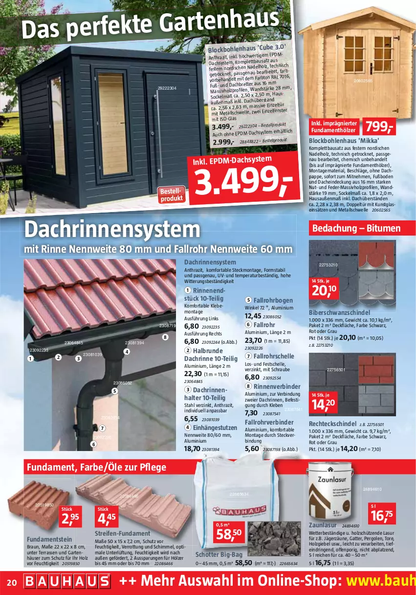 Aktueller Prospekt Bauhaus - Prospekte - von 02.04 bis 30.04.2022 - strona 20 - produkty: Bau, braun, eier, elle, fenster, Garten, Holz, HP, massivholz, reifen, Ria, ring, schott, Schütze, Ti, Zelt