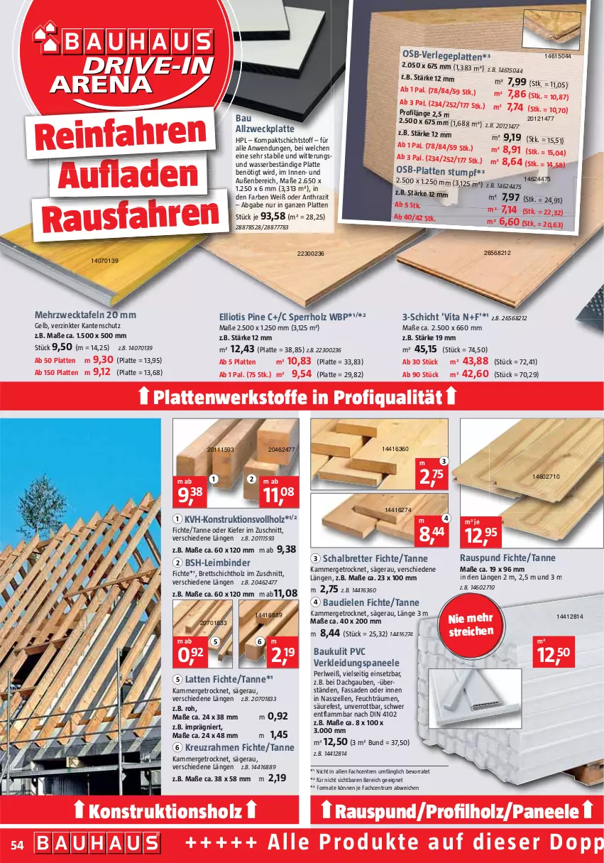 Aktueller Prospekt Bauhaus - Prospekte - von 02.04 bis 30.04.2022 - strona 54 - produkty: Bau, elle, Holz, HP, kleid, Kleidung, lamm, latte, paneel, rum, säge, Schal, Ti, Verlegeplatten, vita, wasser, weck