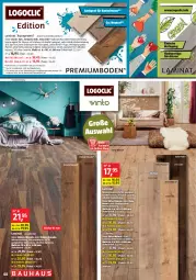 Gazetka promocyjna Bauhaus - Prospekte - Gazetka - ważna od 30.04 do 30.04.2022 - strona 48 - produkty: aqua, Bad, Bau, Bona, Holz, Kunstharz, laminat, landhausdiele, latte, Laufen, Logoclic, mars, milford, Palette, ring, Ti