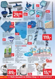 Gazetka promocyjna Bauhaus - Prospekte - Gazetka - ważna od 30.04 do 30.04.2022 - strona 5 - produkty: aqua, Bad, ball, bio, biozidprodukte, bodensauger, bürste, Desinfektion, eier, eis, elle, Kescher, lack, LG, pool, Puzzle, Rauch, Reinigung, reinigungsbürste, reis, rwe, sandfilteranlage, Schal, schlauch, Spezi, tablet, tablett, Tablette, Teleskop, thermometer, Ti, uhr, wasser