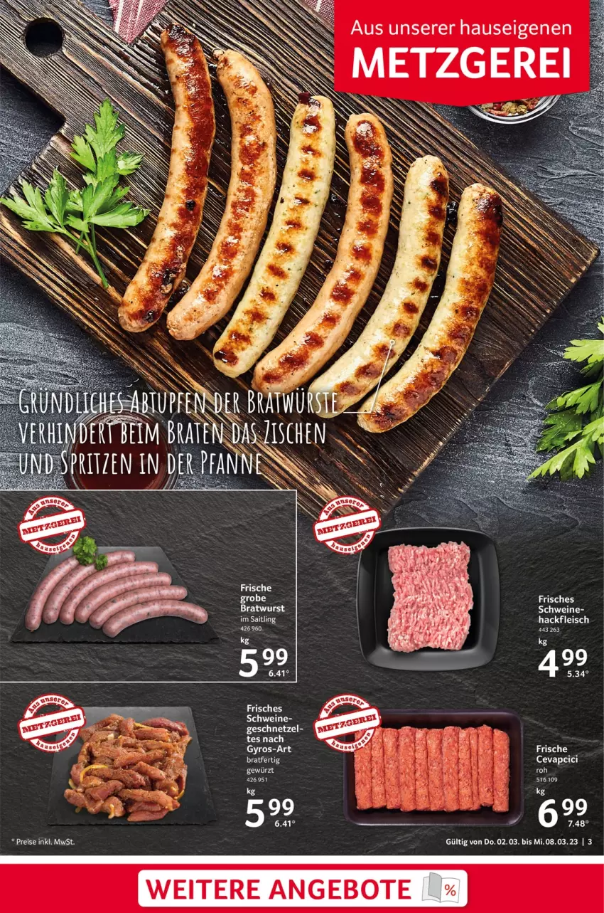 Aktueller Prospekt Selgros - Food - von 02.03 bis 08.03.2023 - strona 3 - produkty: angebot, angebote, bratwurst, eis, fleisch, grobe bratwurst, hackfleisch, schwein, schweine, Ti, wein, weine, wurst