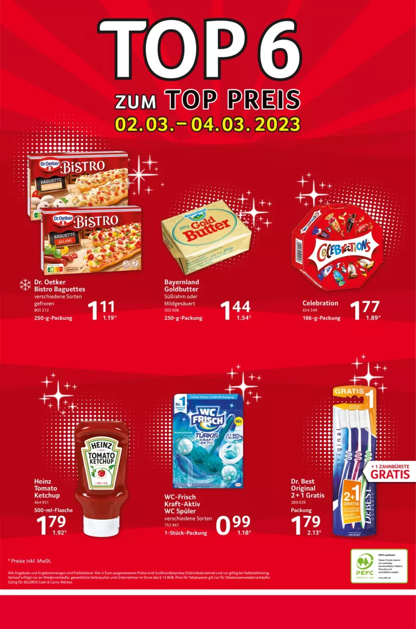 Aktueller Prospekt Selgros - Food - von 02.03 bis 08.03.2023 - strona 32 - produkty: angebot, angebote, baguette, baguettes, Bistro Baguette, bürste, butter, Dr. Best, Dr. Oetker, eis, flasche, gin, heinz, ketchup, kraft, LG, Rauch, reis, tee, Ti, zahnbürste