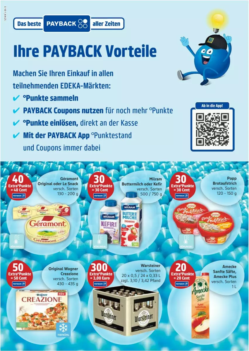 Aktueller Prospekt Edeka - Prospekte - von 16.06 bis 21.06.2025 - strona 18 - produkty: amecke, aufstrich, brot, brotaufstrich, coupon, coupons, deka, gin, mac, payback, Popp, säfte, steiner, wagner, warsteiner