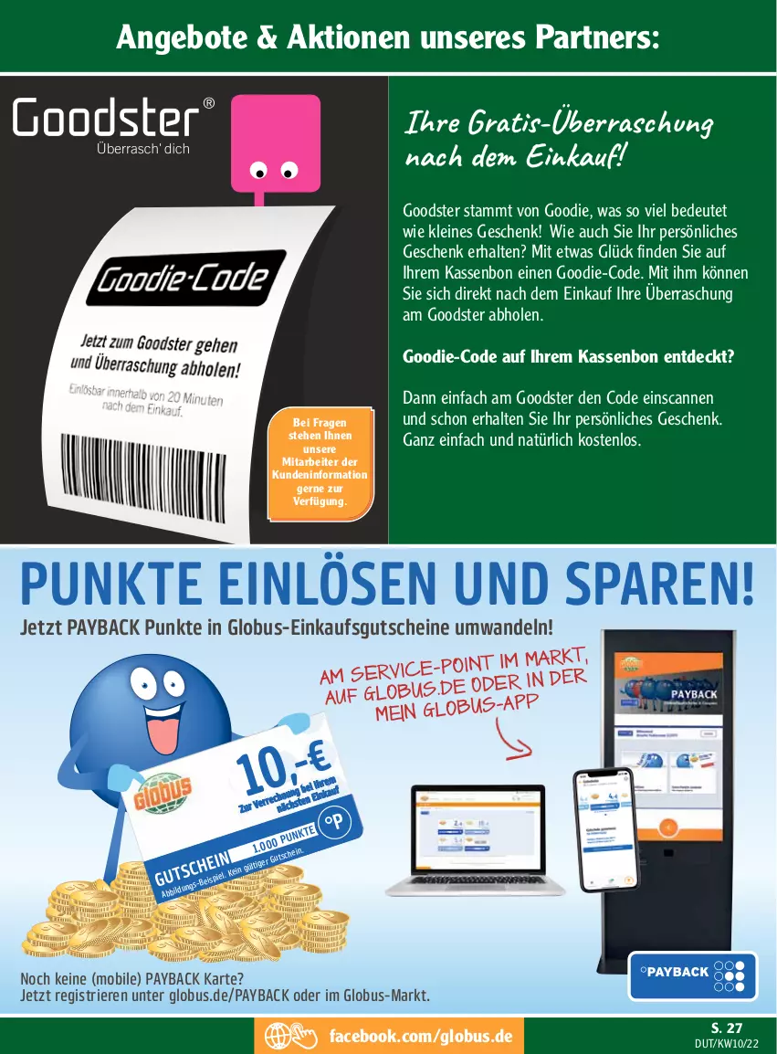 Aktueller Prospekt Globus - Prospekte - von 07.03 bis 12.03.2022 - strona 27 - produkty: angebot, angebote, eis, gutschein, gutscheine, leine, payback, Ti