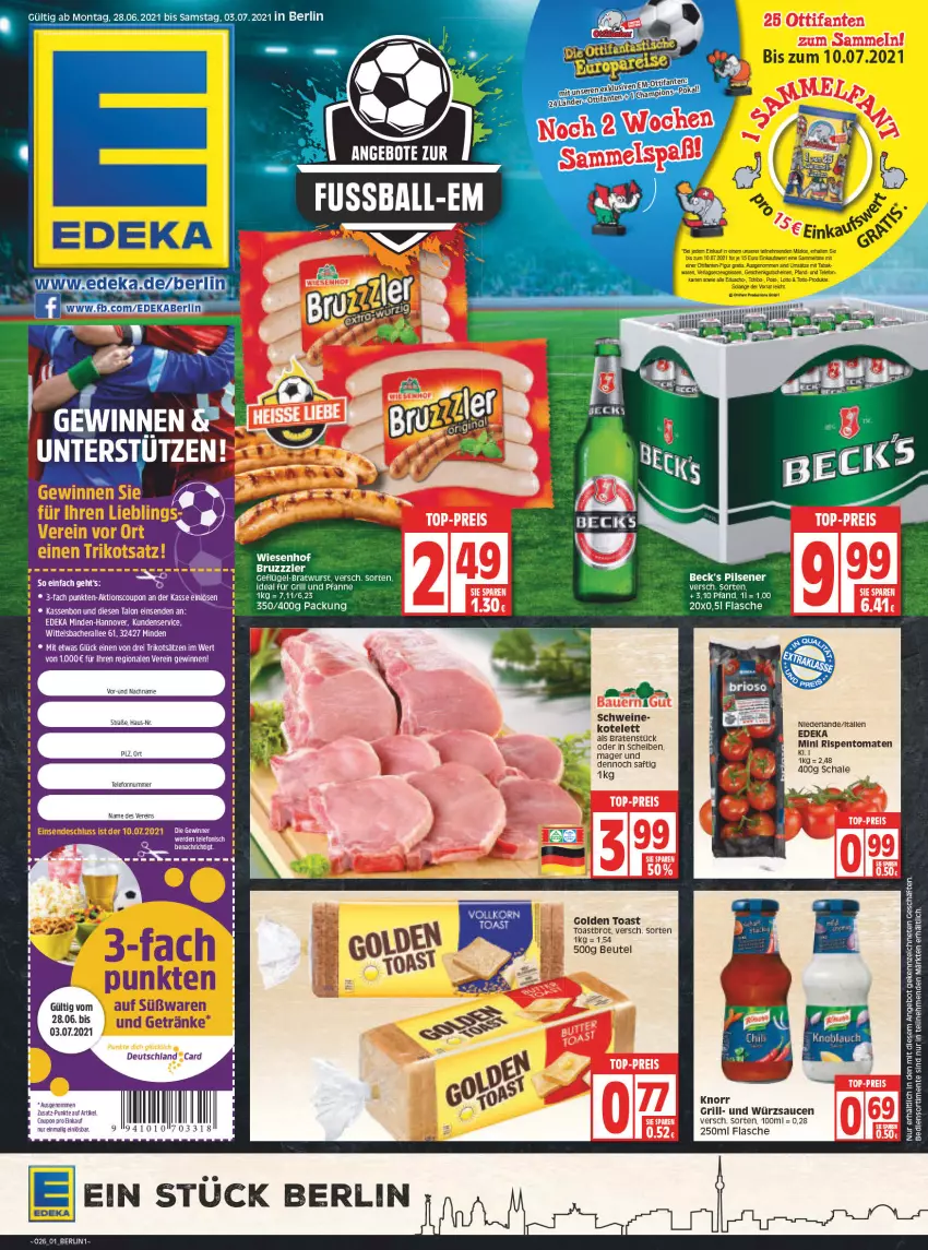 Aktueller Prospekt Edeka - Angebote der Woche - von 28.06 bis 03.07.2021 - strona 1