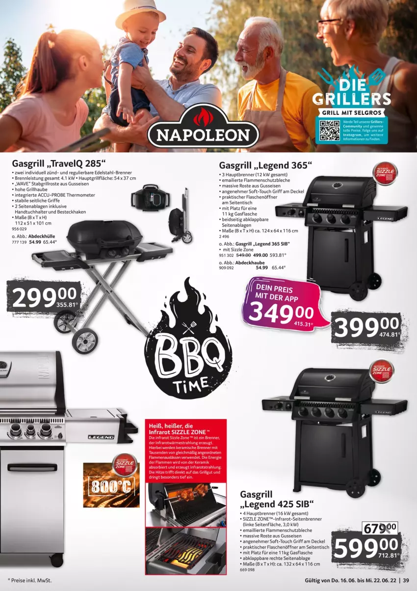 Aktueller Prospekt Selgros - Nonfood - von 16.06 bis 22.06.2022 - strona 39 - produkty: abdeckhaube, ACC, besteck, decke, Deckel, edelstahl, eis, flasche, flaschenöffner, gasgrill, grill, grillfläche, grillrost, handtuch, Handtuchhalter, lamm, reis, thermometer, Ti, tisch, tuc