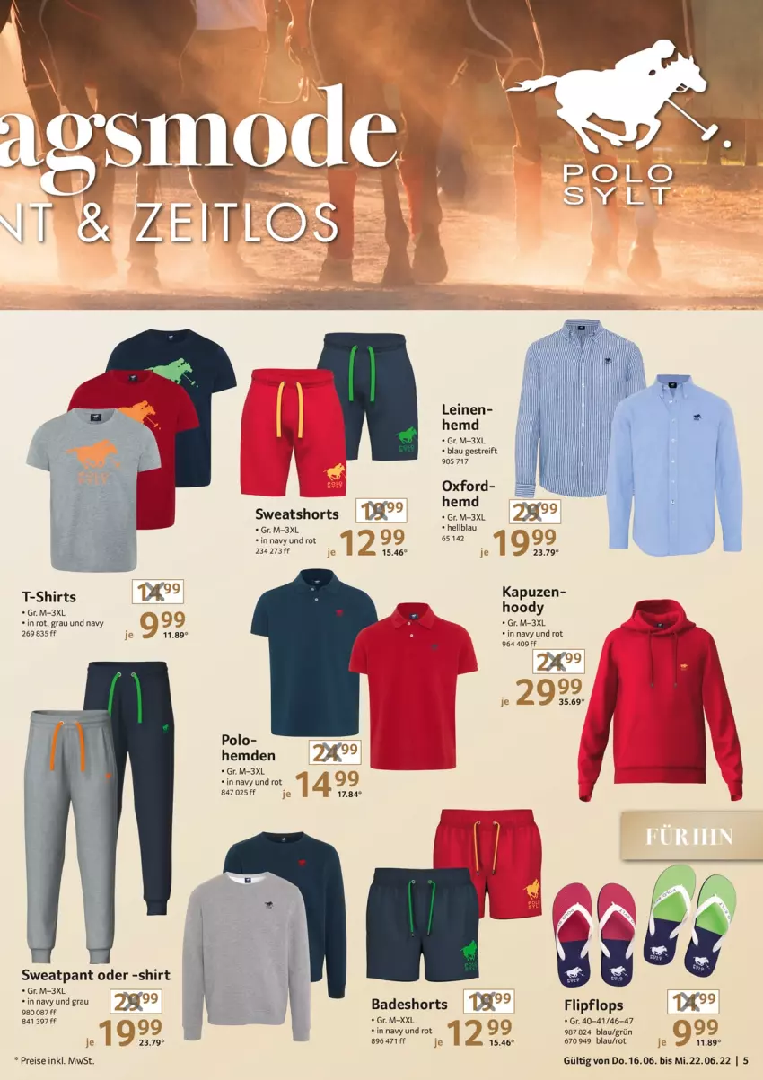 Aktueller Prospekt Selgros - Nonfood - von 16.06 bis 22.06.2022 - strona 5 - produkty: Bad, badeshorts, eis, hemd, hemden, leine, reis, shirt, shirts, shorts, sweatshorts, T-Shirt, Ti