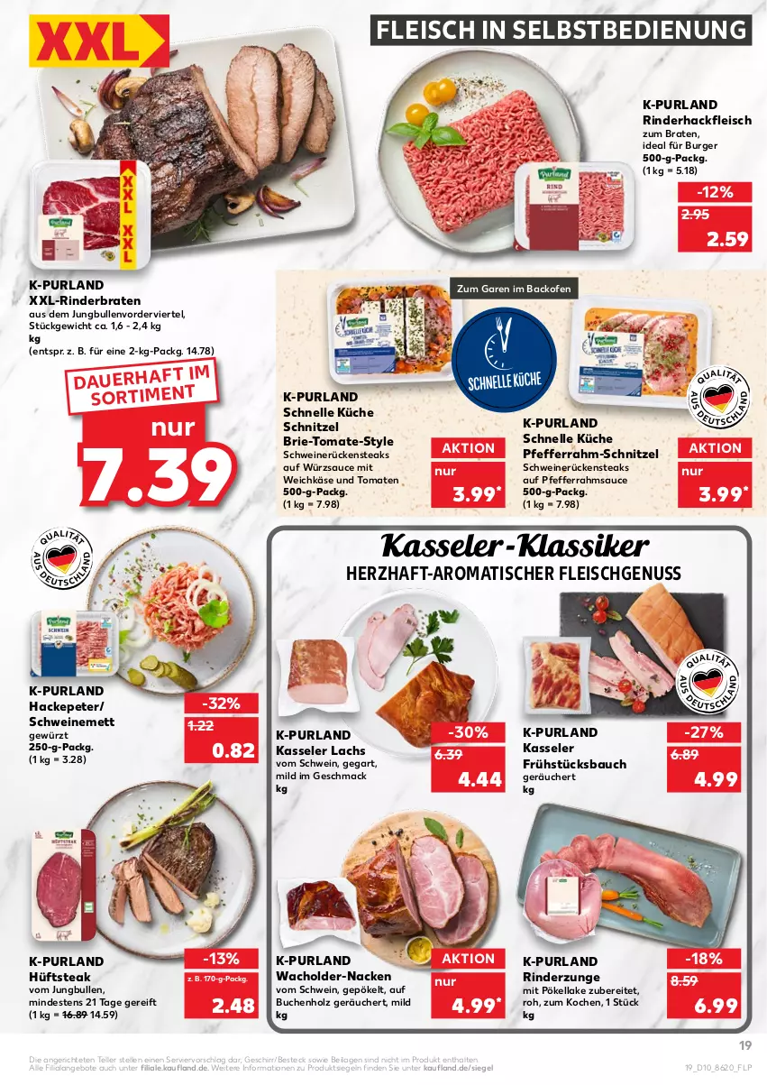 Aktueller Prospekt Kaufland - von 10.03 bis 16.03.2022 - strona 19 - produkty: angebot, angebote, auer, backofen, Bau, besteck, braten, brie, buch, burger, eis, elle, fleisch, fleisch in selbstbedienung, geschirr, gewürz, hackfleisch, Holz, hüftsteak, ilag, jungbullen, Käse, kasseler, küche, lachs, mac, Mett, nuss, Ofen, pfeffer, purland, rind, rinder, rinderbraten, rinderhackfleisch, Rinderzunge, Rückensteak, rückensteaks, sauce, schnitzel, schwein, schweine, schweinemett, schweinerücken, steak, steaks, teller, Ti, tisch, tomate, tomaten, weichkäse, wein, weine, würzsauce