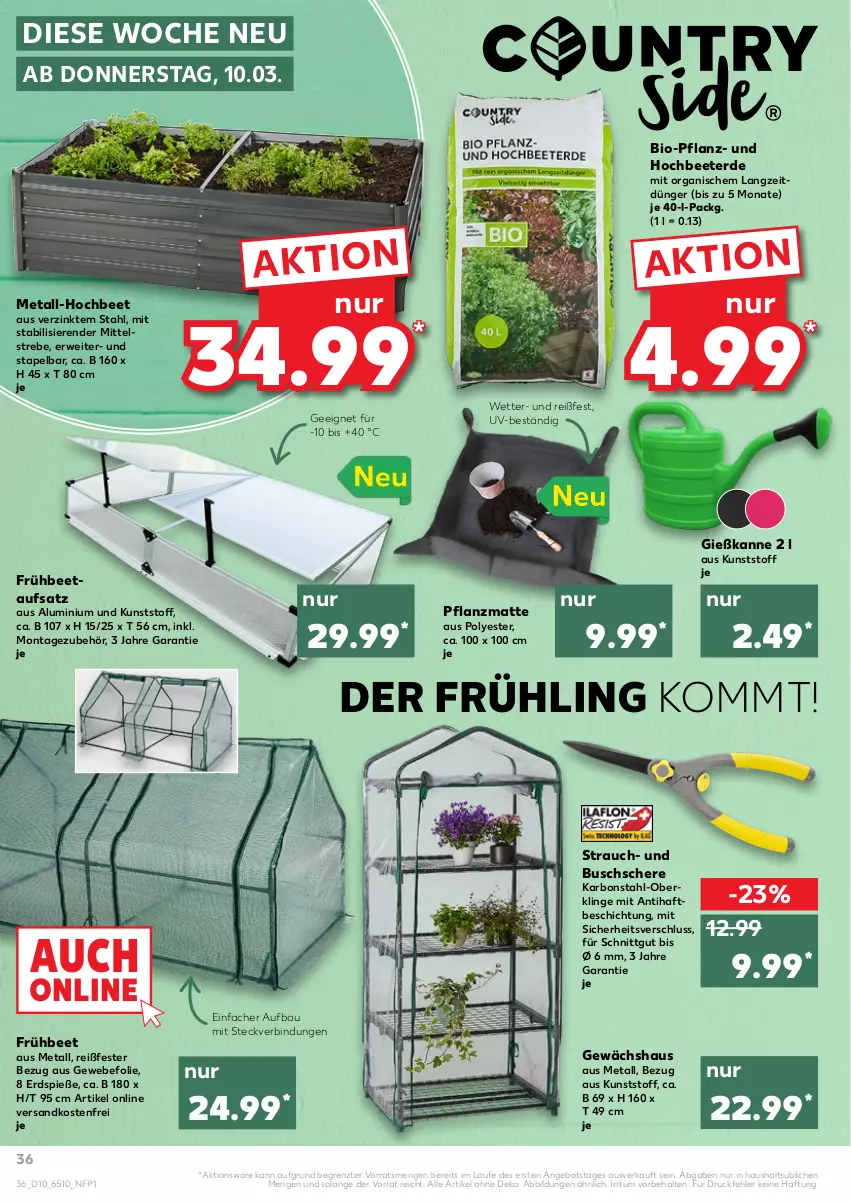 Aktueller Prospekt Kaufland - von 10.03 bis 16.03.2022 - strona 36 - produkty: angebot, Bau, bio, dünger, erde, Gewächshaus, Gießkanne, ndk, Rauch, rwe, Schere, Ti, versandkostenfrei, ZTE