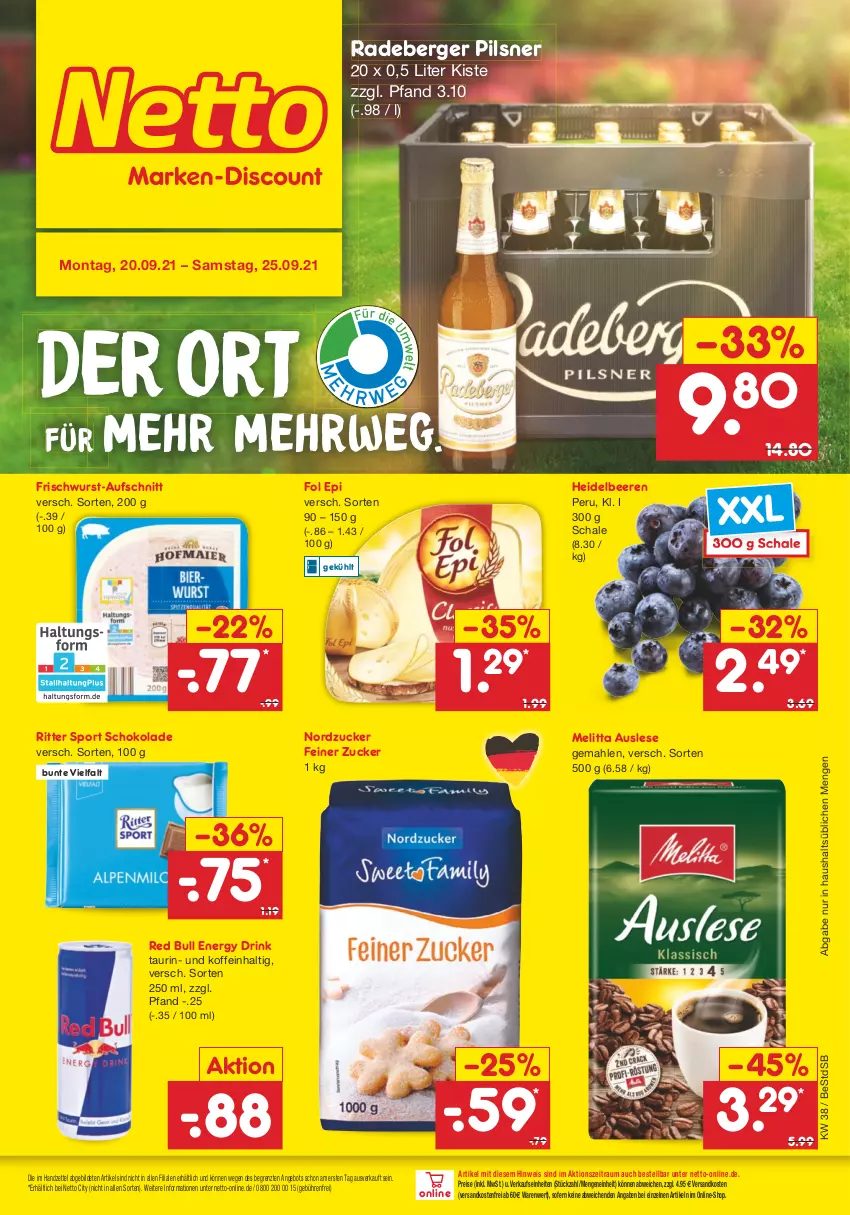 Aktueller Prospekt Netto Marken-Discount - Filial Angebote - von 20.09 bis 25.09.2021 - strona 1