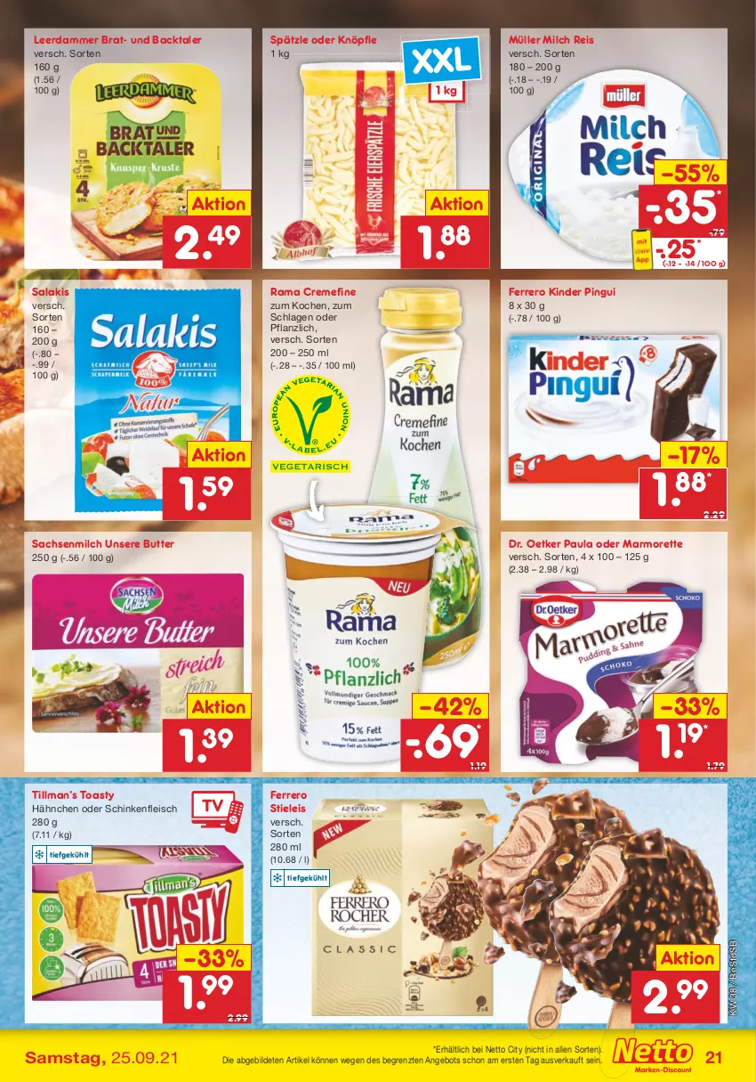 Aktueller Prospekt Netto Marken-Discount - Filial Angebote - von 20.09 bis 25.09.2021 - strona 21