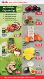 Gazetka promocyjna Famila - Prospekte - Gazetka - ważna od 19.02 do 19.02.2022 - strona 2 - produkty: avocado, avocados, beutel, bio, eis, ingwer, kartoffel, kartoffeln, kiwi, mac, natur, orange, orangen, pflaume, pflaumen, Schal, Schale, speisekartoffeln, tafeläpfel, Ti, zitrone, zitronen