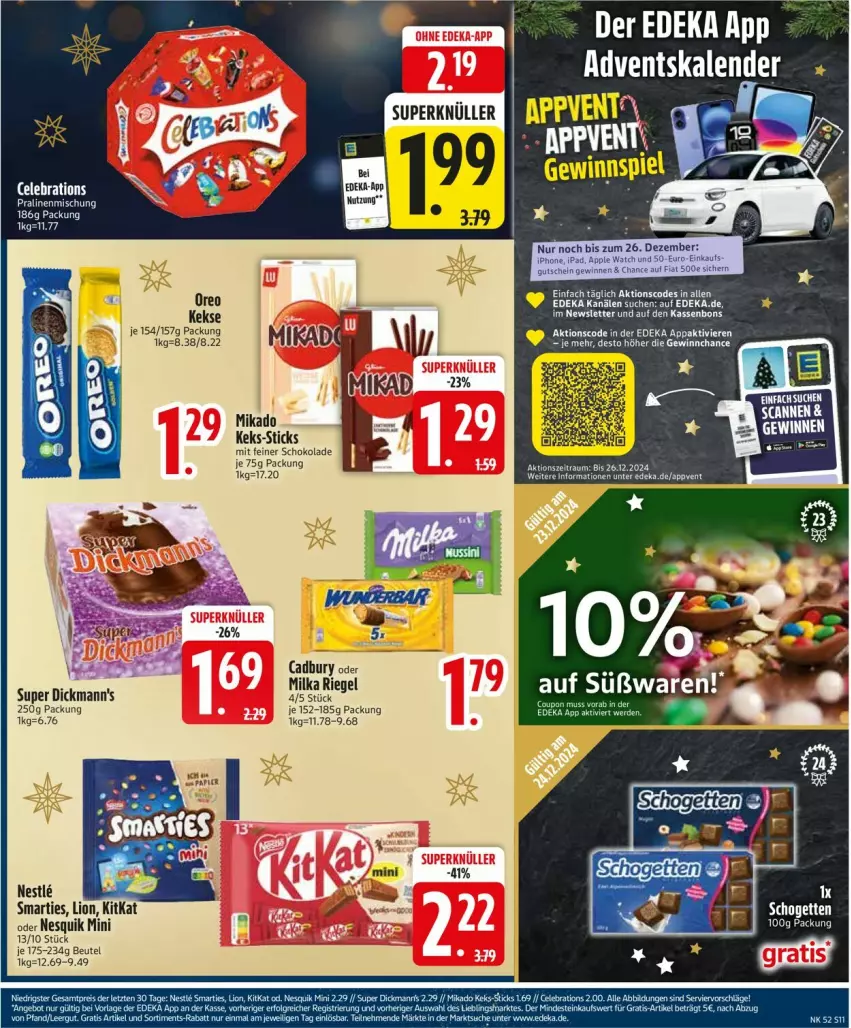 Aktueller Prospekt Edeka - Prospekte - von 23.12 bis 28.12.2024 - strona 13 - produkty: beutel, deka, Dickmann's, keks, nesquik, schoko, schokolade, Ti