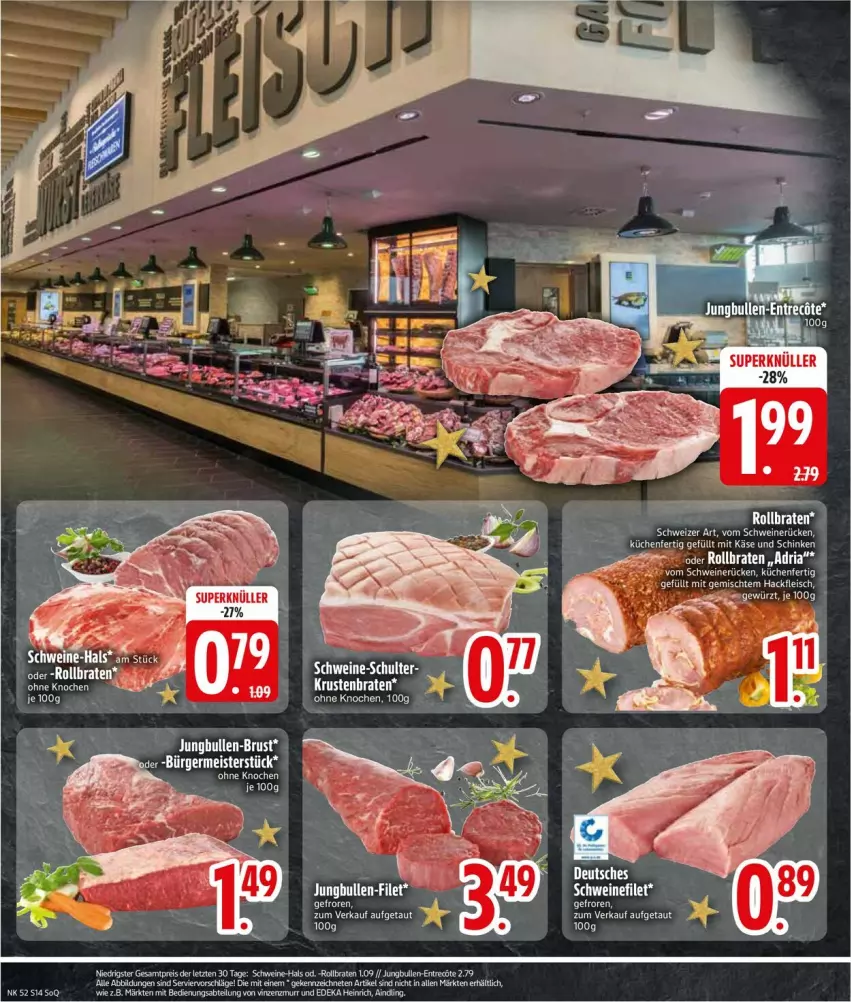 Aktueller Prospekt Edeka - Prospekte - von 23.12 bis 28.12.2024 - strona 16 - produkty: bett, Betten, braten, eis, Germ, Käse, küche, Küchen, Meister, Ria, rollbraten, schinken, schwein, schweine, ssd, Ti, wein, weine